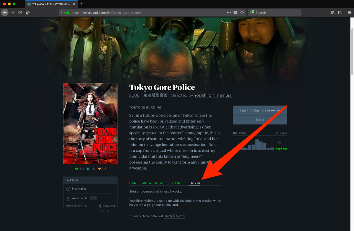 Letterboxd IMDb Trivia